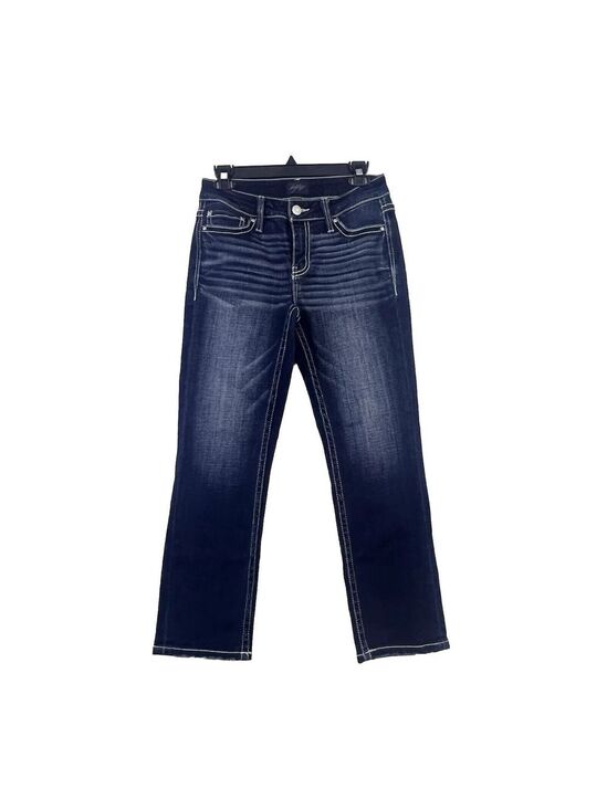 Daytrip Denim - Daytrip Womens 25 Blue Jeans Virgo Straight Thick Stitch Stretch Flap Pocket New